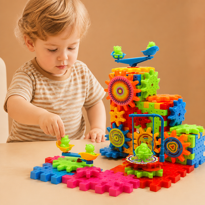 81-Piece STEM Gear Building Set – Interlocking Engineering Blocks for Kids