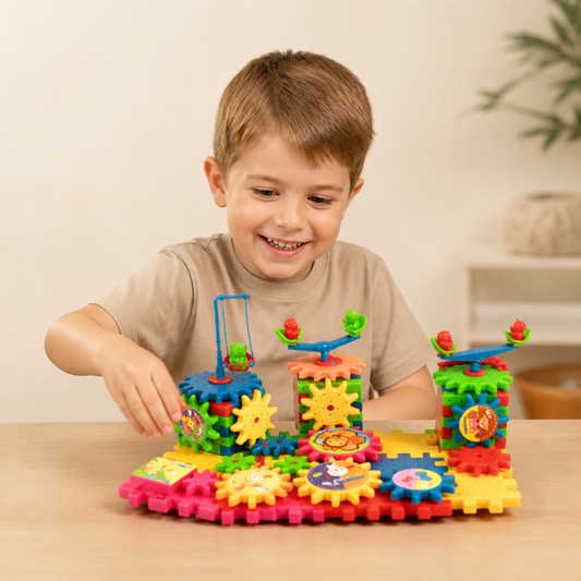 81-Piece STEM Gear Building Set – Interlocking Engineering Blocks for Kids