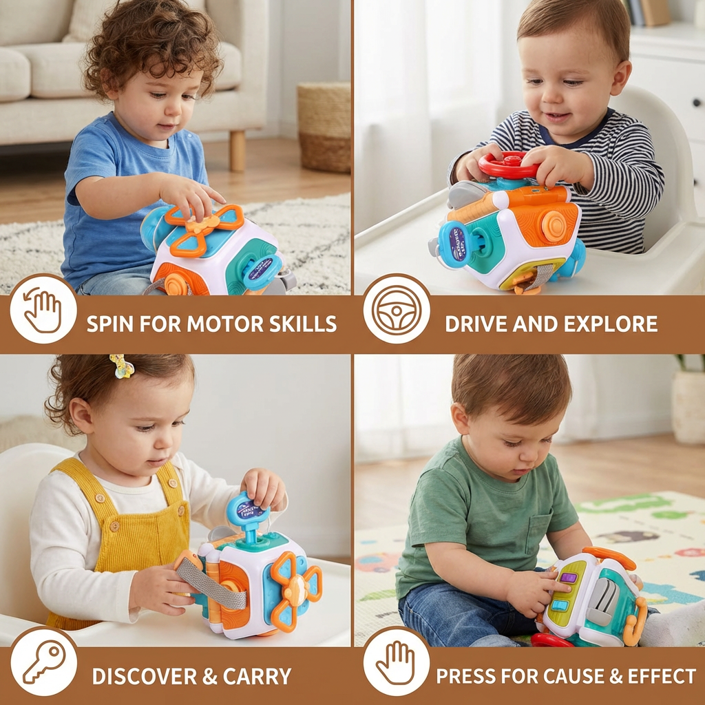 Montessori 22-in-1 Activity Cube for Toddlers – Motor Skills & Exploration Toy