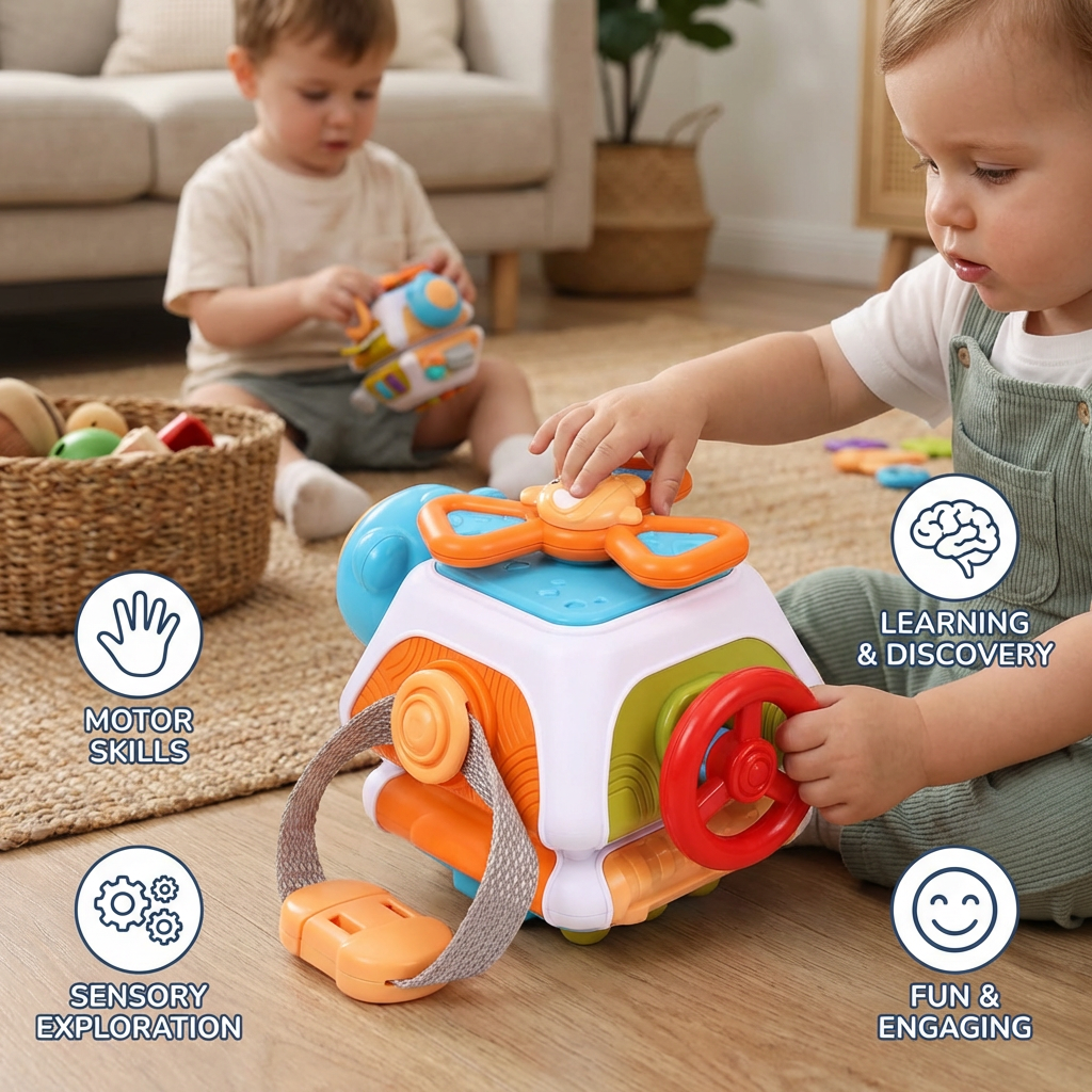 Montessori 22-in-1 Activity Cube for Toddlers – Motor Skills & Exploration Toy