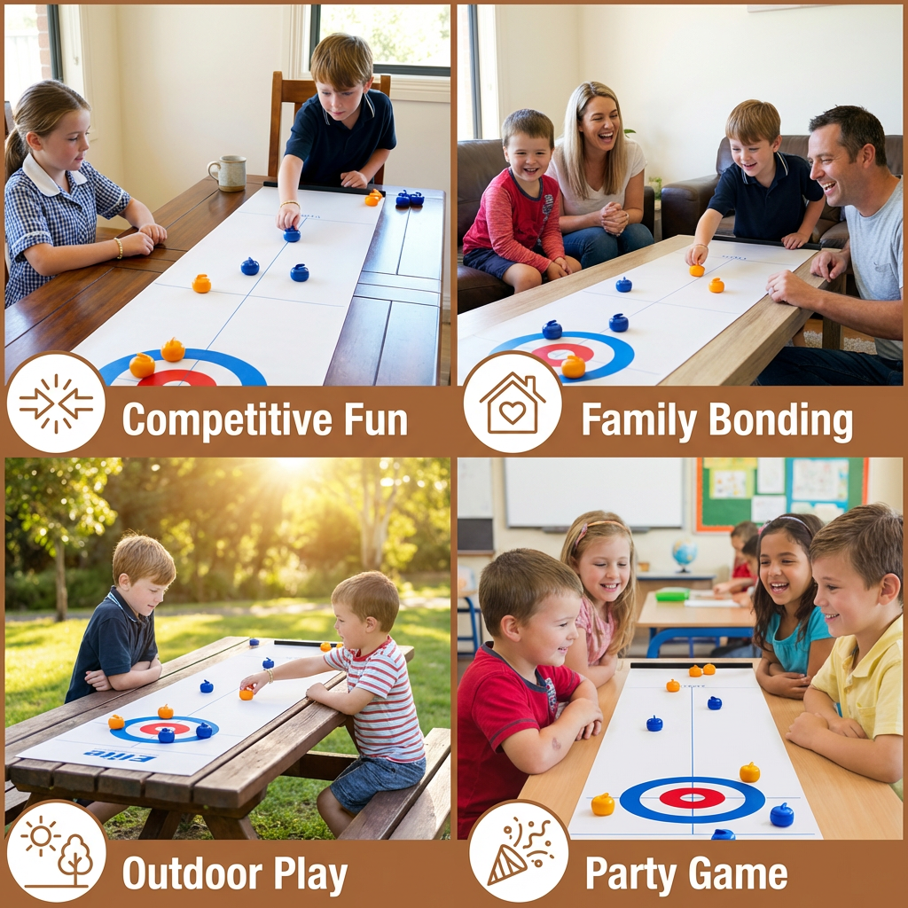 Portable Tabletop Curling Game – 2-Player Competition Set