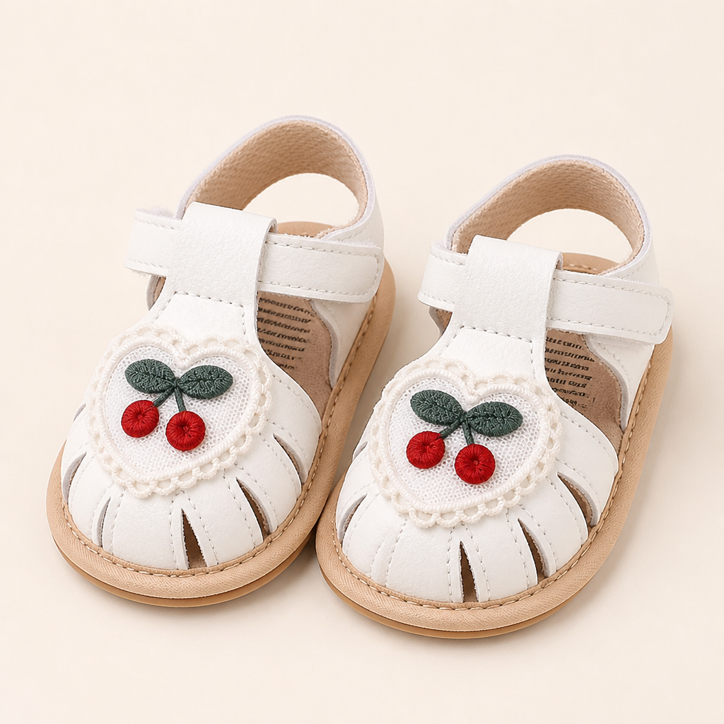 Cherry Heart Closed-Toe Sandals