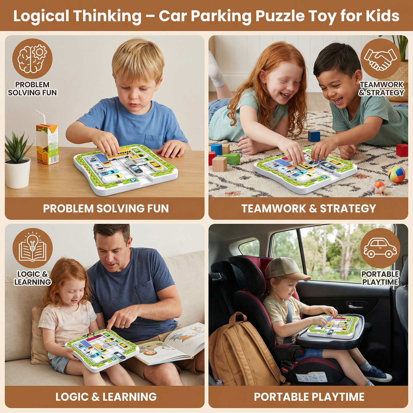 Logical Thinking – Car Parking Puzzle Toy for Kids