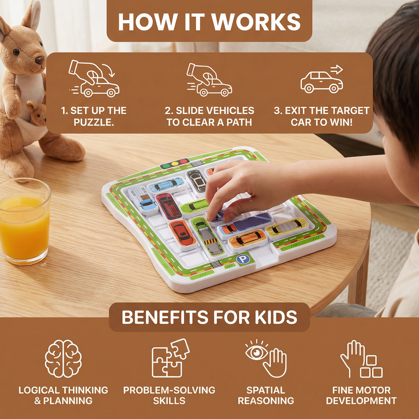 Logical Thinking – Car Parking Puzzle Toy for Kids