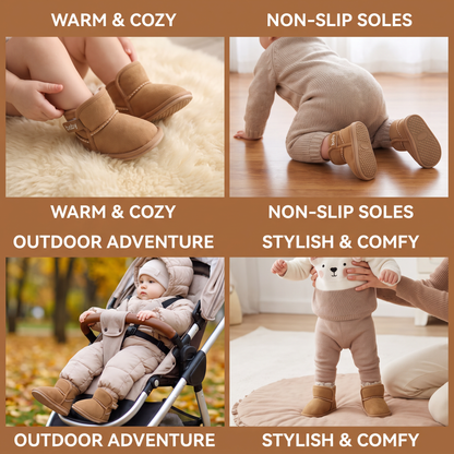 Fleece-Lined Baby Winter Boots with Soft, Non-Slip Soles