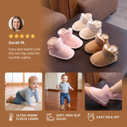 Fleece-Lined Baby Winter Boots with Soft, Non-Slip Soles