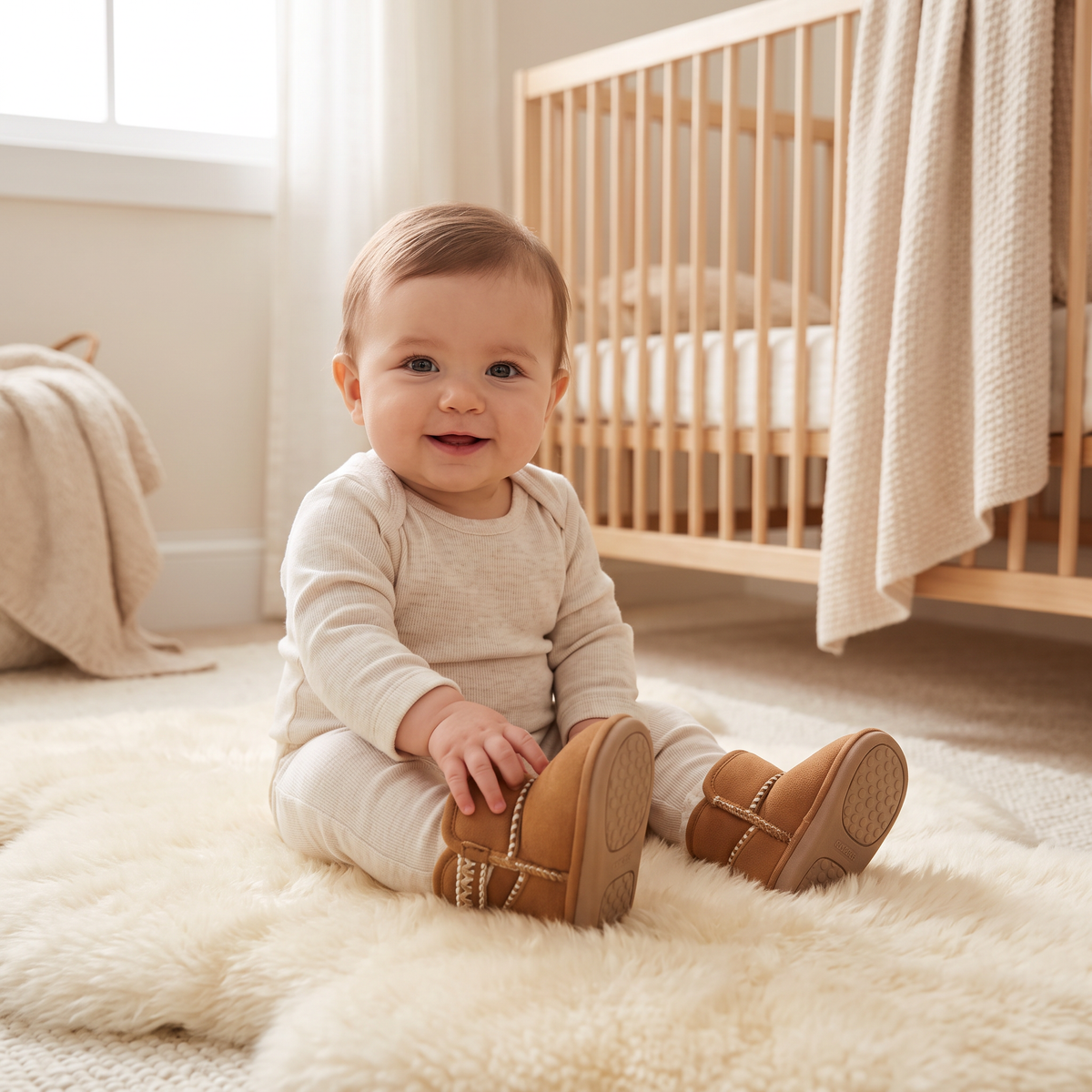 Fleece-Lined Baby Winter Boots with Soft, Non-Slip Soles