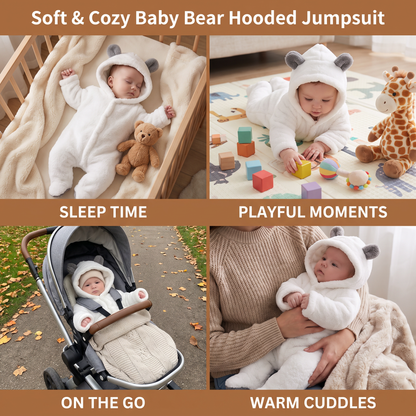 Soft & Cozy Baby Bear Hooded Jumpsuit