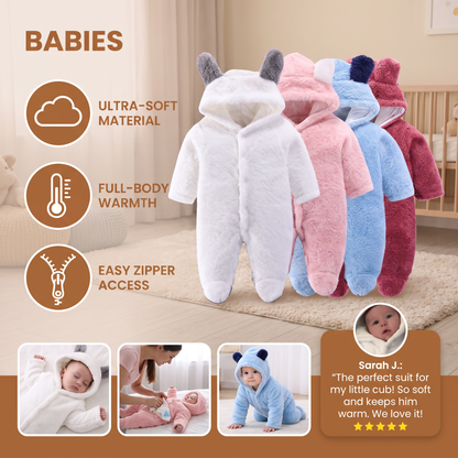 Soft & Cozy Baby Bear Hooded Jumpsuit