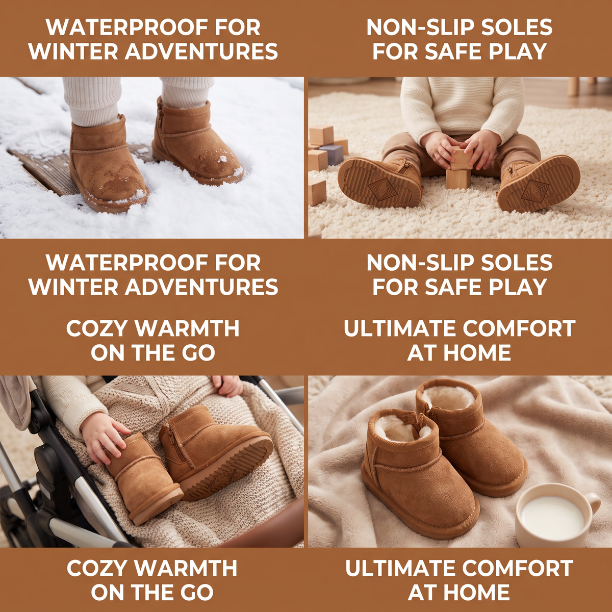 Cozy Waterproof Winter Boots with Non-Slip Soles