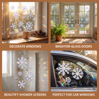 Reusable Snowflake Suncatcher Window Stickers