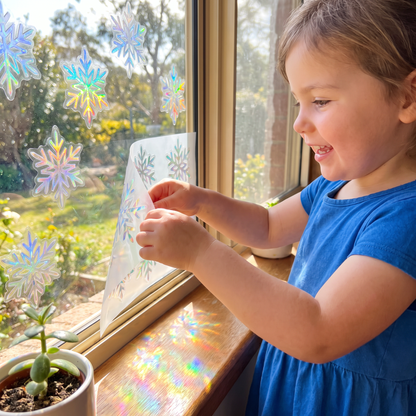 Reusable Snowflake Suncatcher Window Stickers