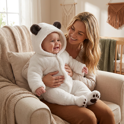 Soft & Cozy Baby Bear Hooded Jumpsuit