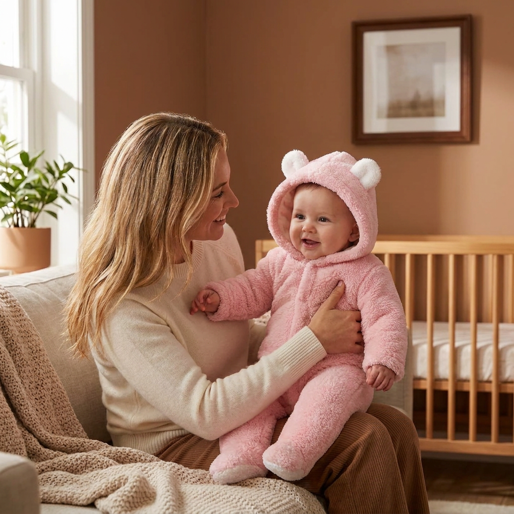 Soft & Cozy Baby Bear Hooded Jumpsuit