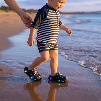 Light-Up Car Kids Slides – Non-Slip Bath & Beach Slippers