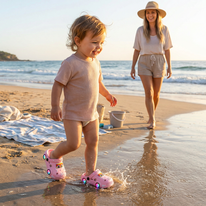 Light-Up Car Kids Slides – Non-Slip Bath & Beach Slippers