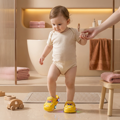 Light-Up Car Kids Slides – Non-Slip Bath & Beach Slippers