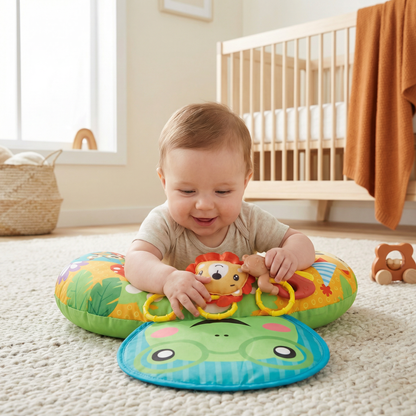 Baby Training Pillow for Tummy Time with Play Arch – Supports Sensory Development & Early Growth