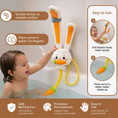 Baby Shower Toy with Bunny Design and Carrot Spray Head