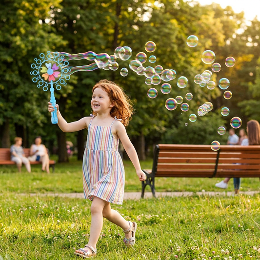 Kids Bubble Wand Toy Set with Windmill Design for Outdoor Fun