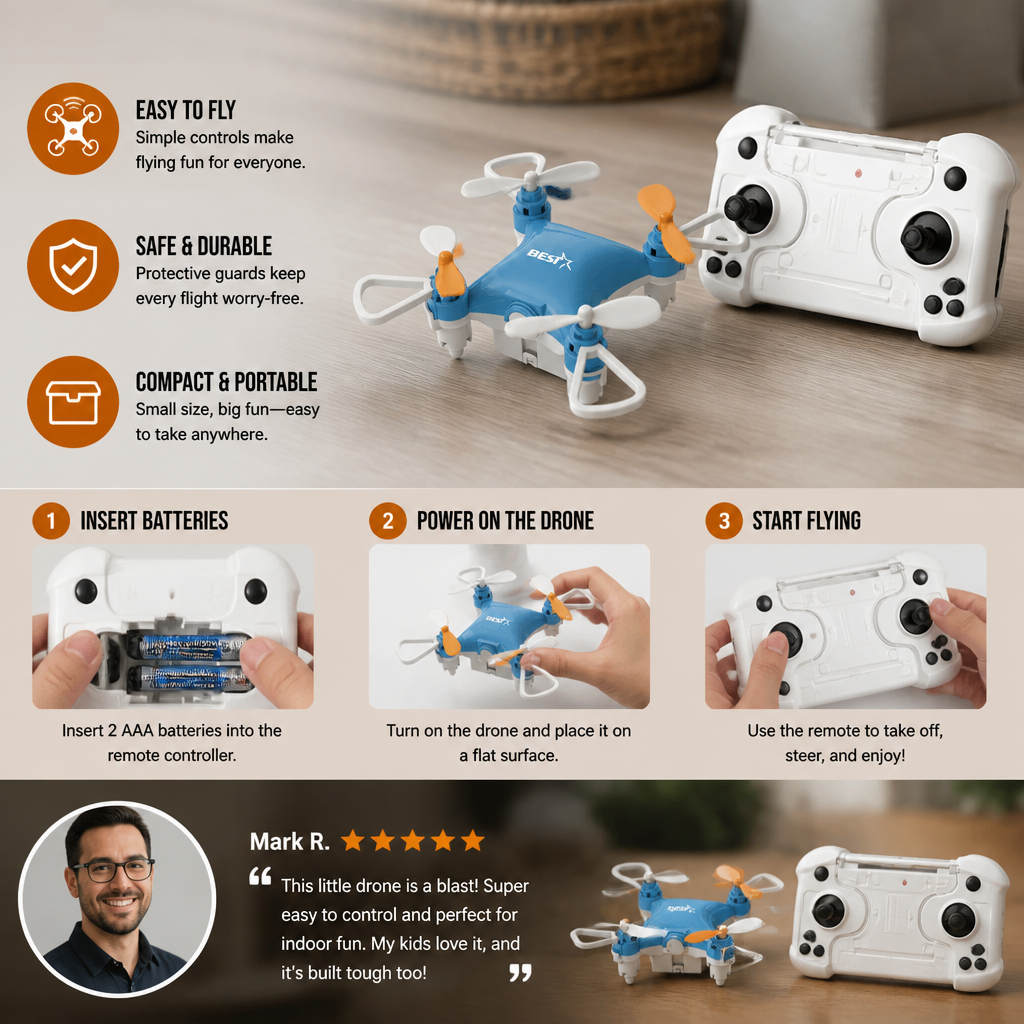 Mini Drone – RC Stunt Flyer for Kids