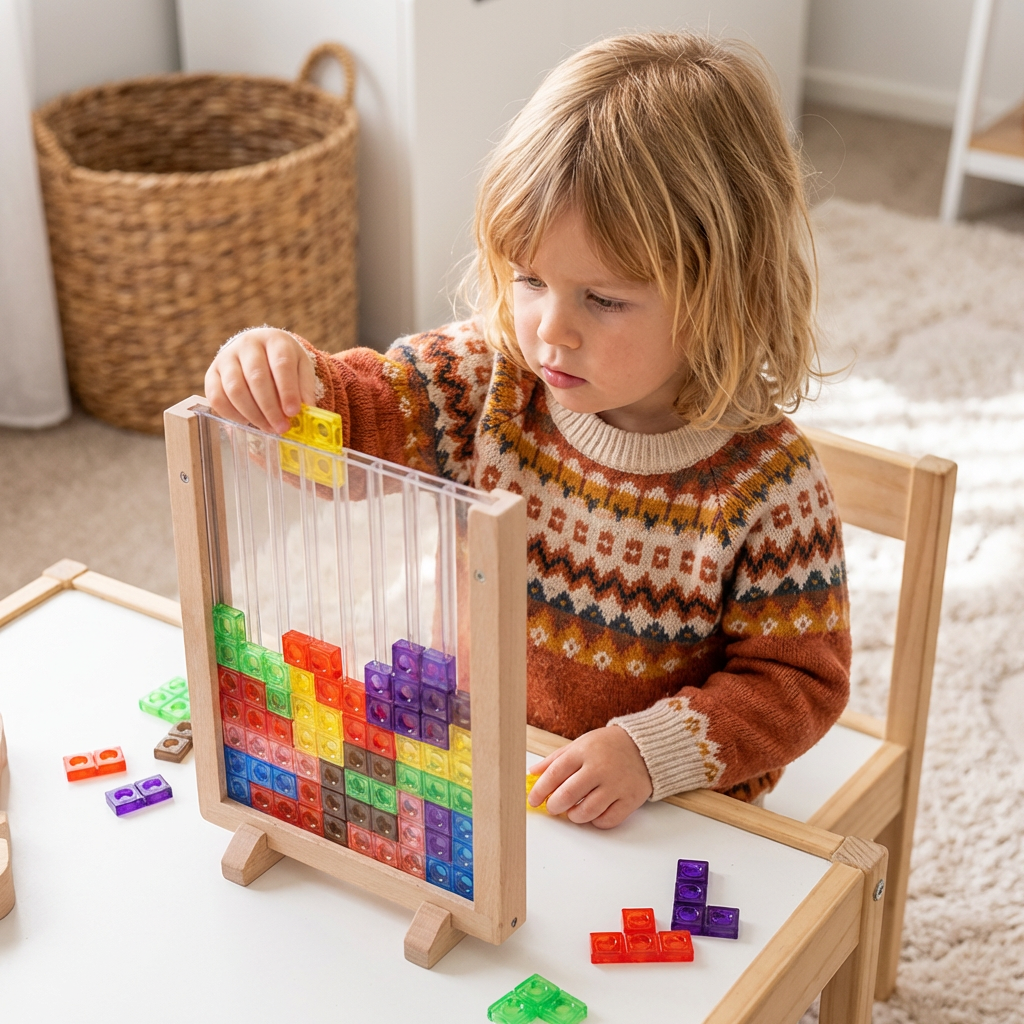 3D Colour Block Puzzle with Wooden Frame – Montessori Learning Toy