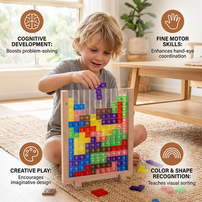 3D Colour Block Puzzle with Wooden Frame – Montessori Learning Toy