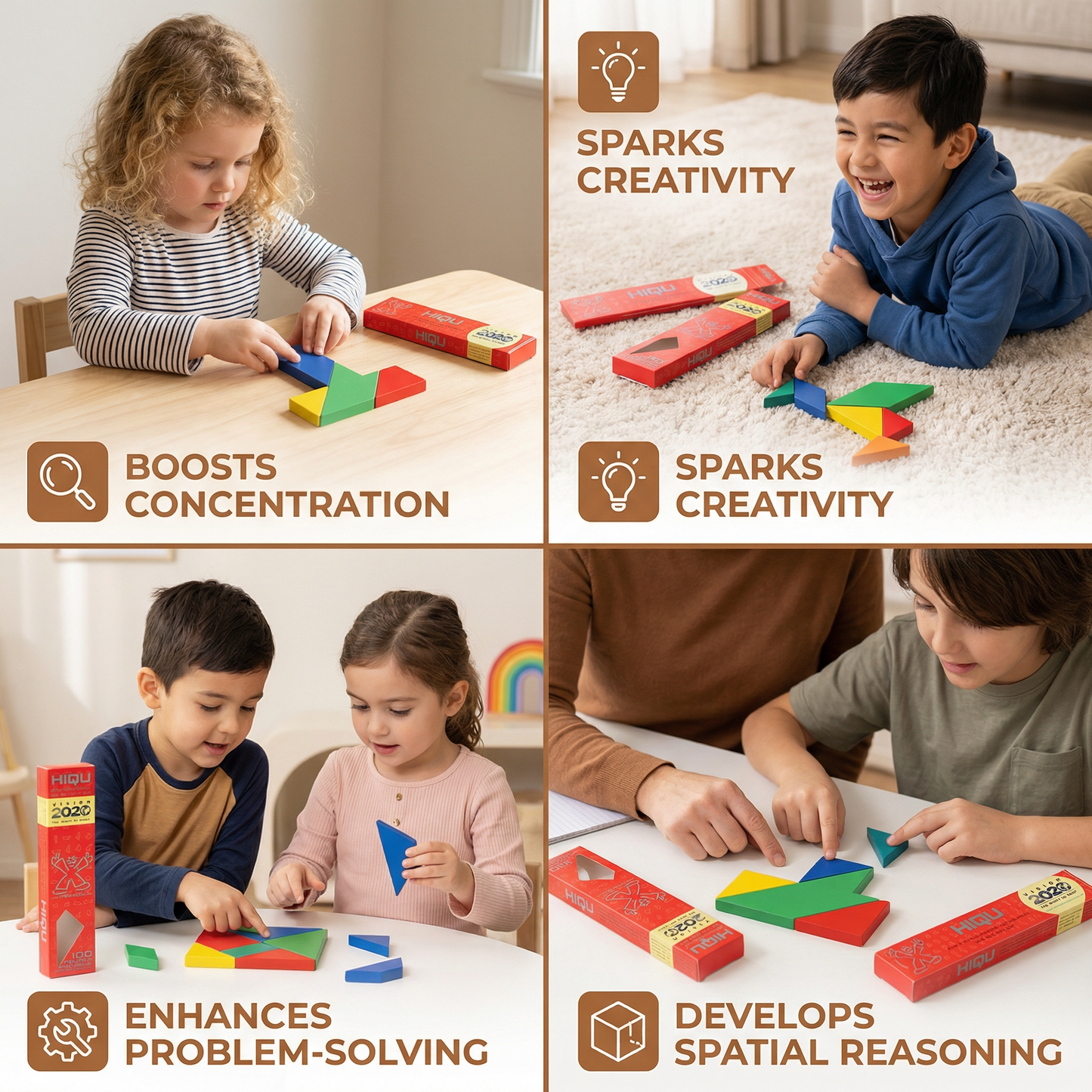 Wooden Tangram Puzzle – Montessori Geometry Learning Toy for Kids