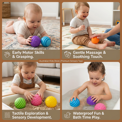 6-Piece Sensory Ball Set – Soft Textured Touch & Massage Balls for Babies & Kids