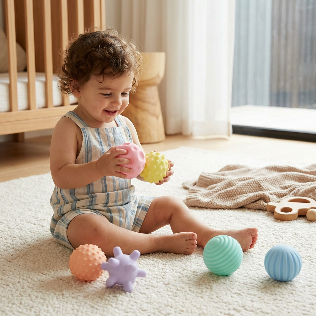 6-Piece Sensory Ball Set – Soft Textured Touch & Massage Balls for Babies & Kids