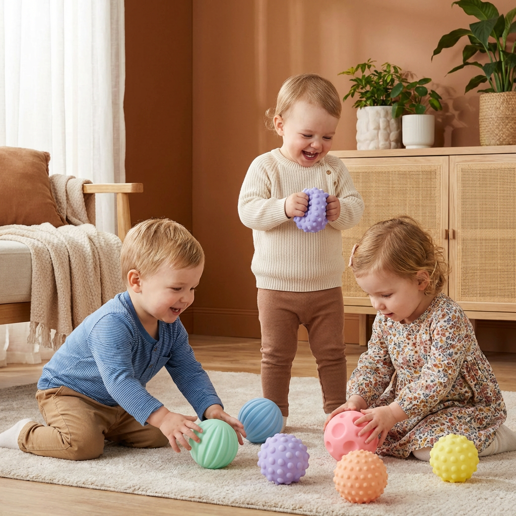 6-Piece Sensory Ball Set – Soft Textured Touch & Massage Balls for Babies & Kids