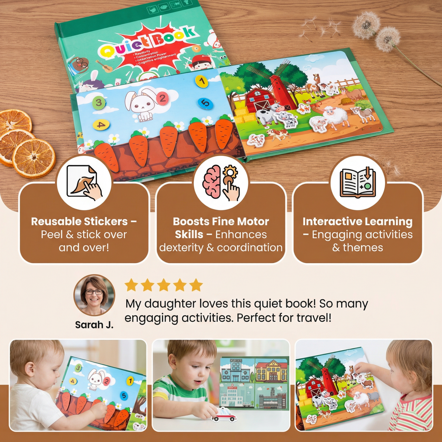 Montessori Reusable Sticker Book for Kids – Learning & Activity Busy Book