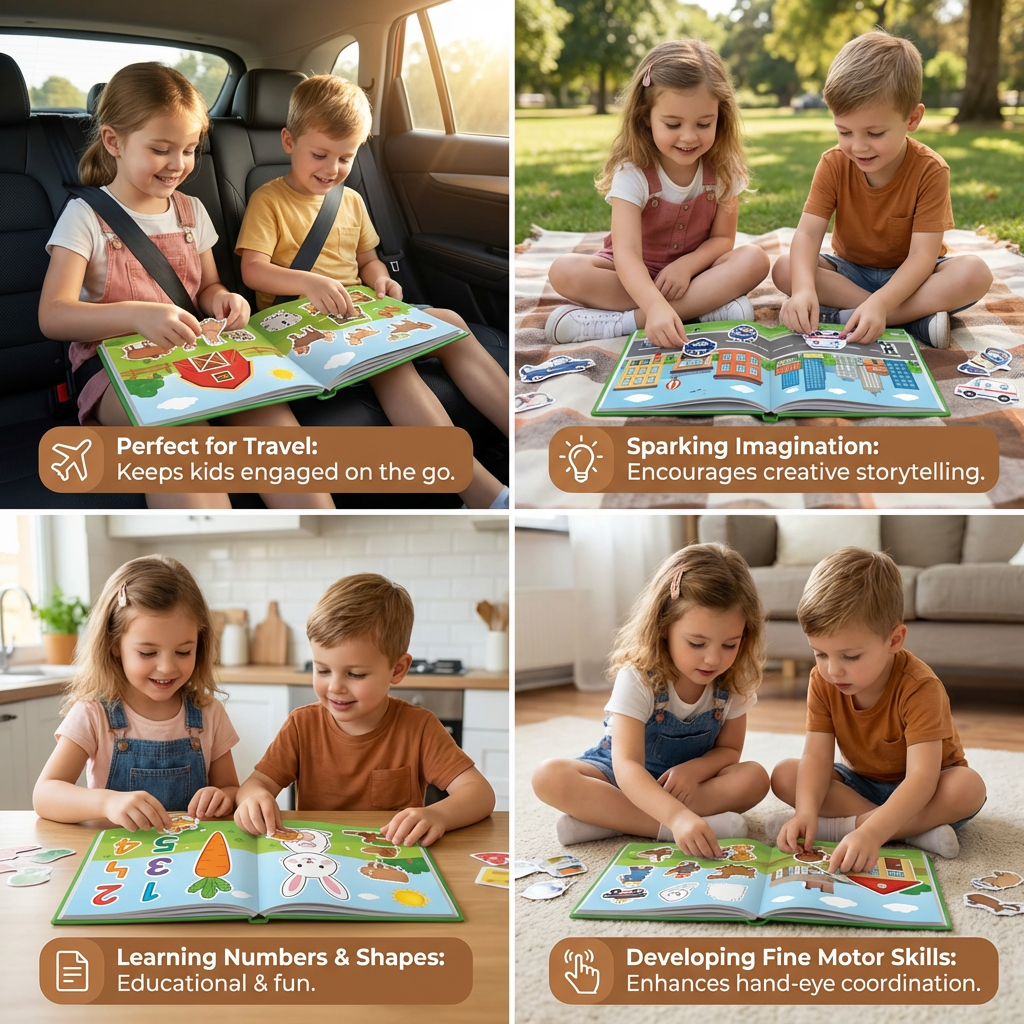 Montessori Reusable Sticker Book for Kids – Learning & Activity Busy Book