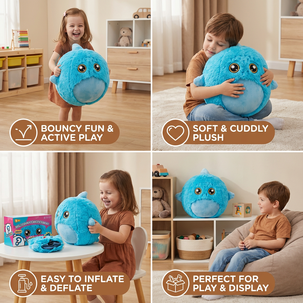 Inflatable Plush Hopping Animal for Kids – Bouncy Fun Toy