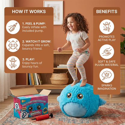 Inflatable Plush Hopping Animal for Kids – Bouncy Fun Toy