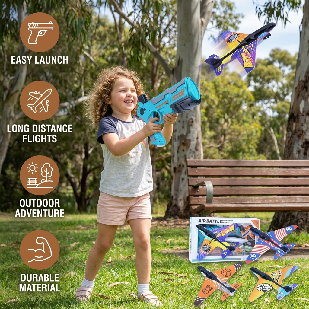 Kids Airplane Launcher – Outdoor Flying Toy Game