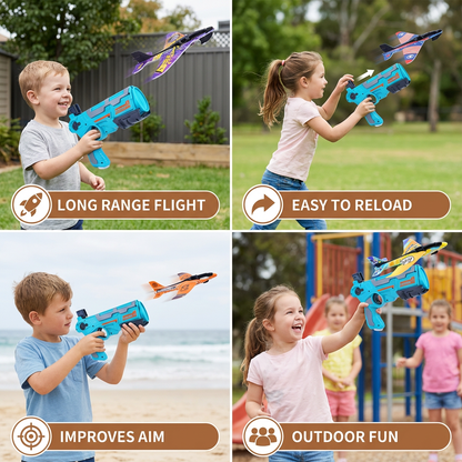 Kids Airplane Launcher – Outdoor Flying Toy Game