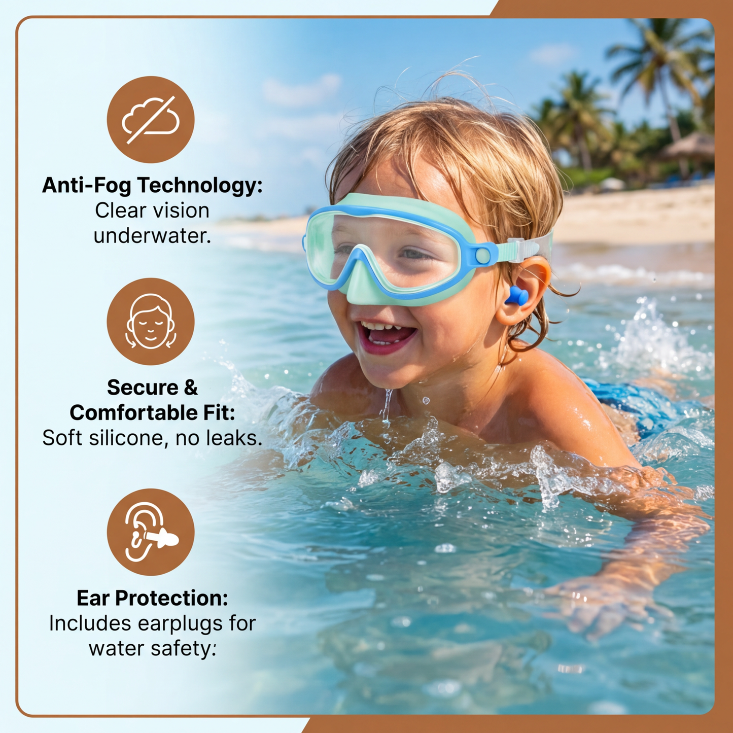 Practical Swimming Goggles for Kids – Anti-Fog, Secure Fit & Comfortable Wear