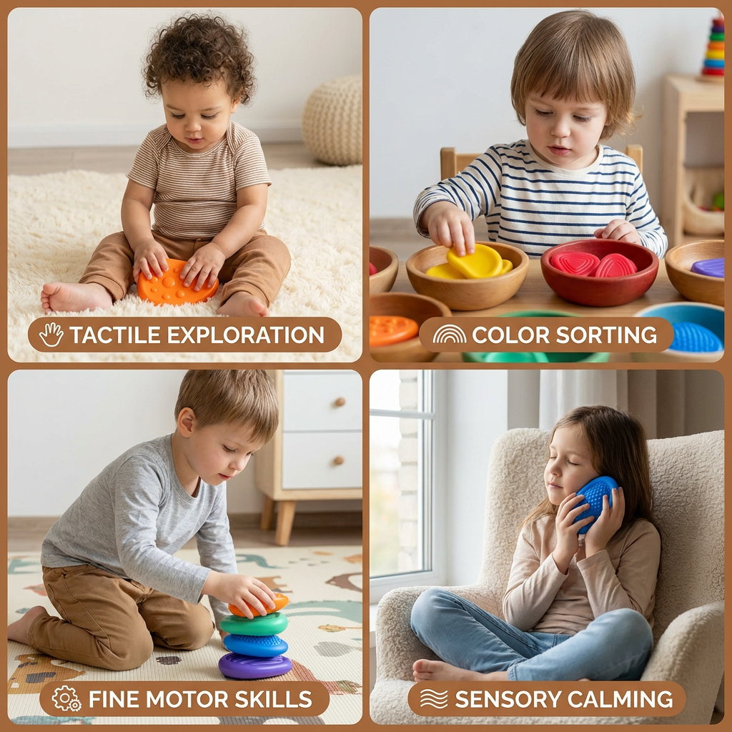 Sensory Stones for Kids – Textured Touch & Feel Learning Toy for Early Development