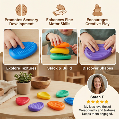 Sensory Stones for Kids – Textured Touch & Feel Learning Toy for Early Development
