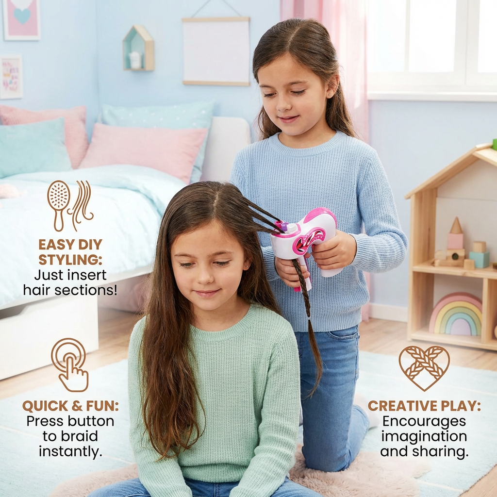 Automatic Hair Braiding Machine for Kids – Easy DIY Hair Styler Tool