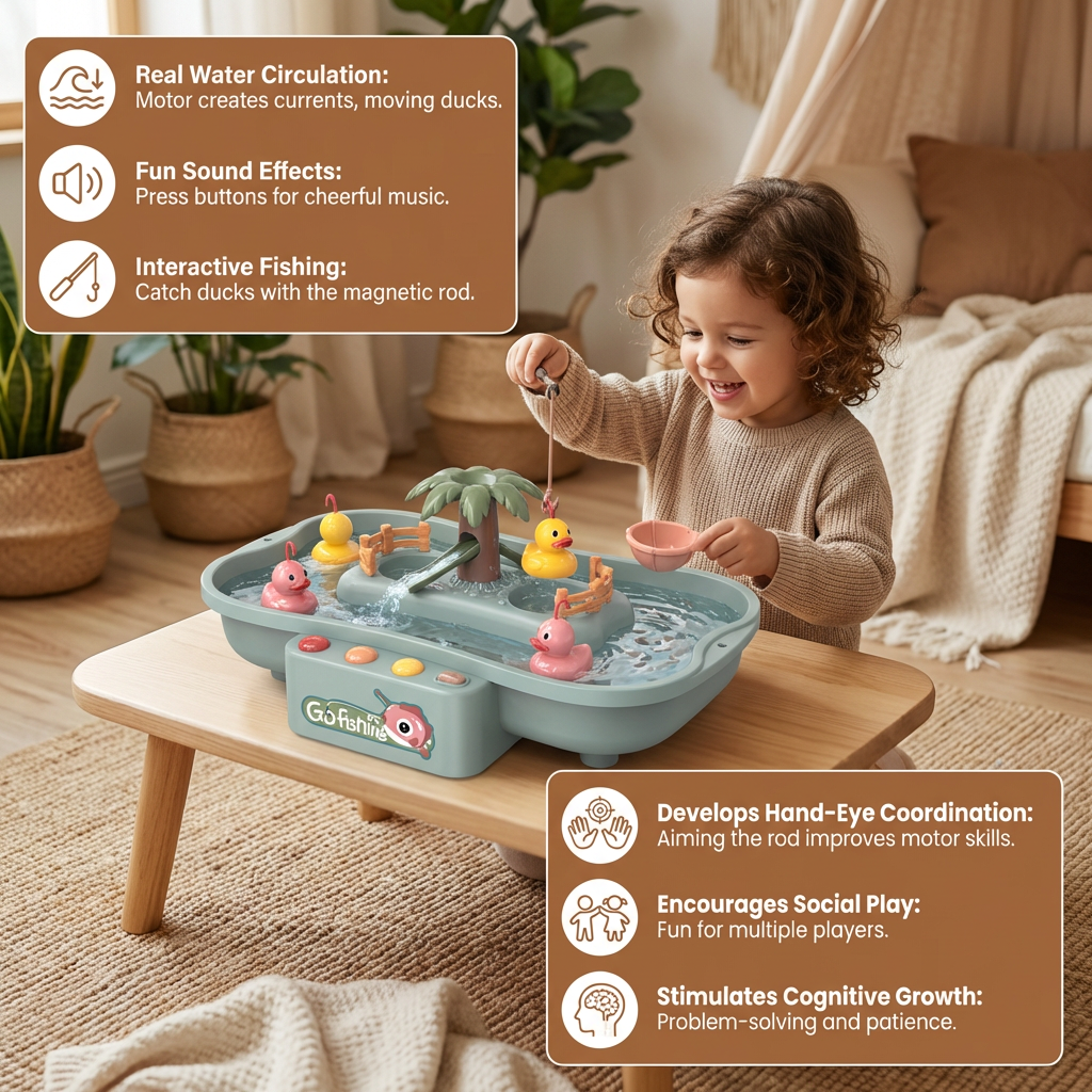 Interactive Fishing Game Toy for Kids – Water Play Set with Rods