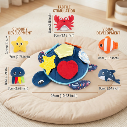 Montessori Turtle Activity Toy – Soft Sensory Play for Kids