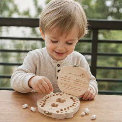 Wooden Baby Tooth Box – Kids Milk Teeth Storage & Keepsake Organizer
