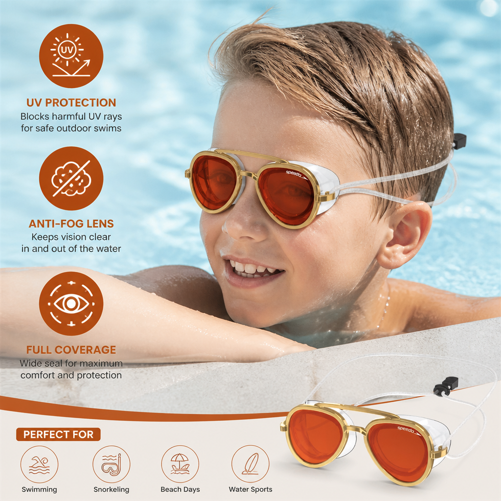 Pro Aviator Swim Goggles – UV400 Protection, Anti-Fog & Full Coverage Fit