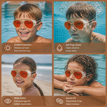 Pro Aviator Swim Goggles – UV400 Protection, Anti-Fog & Full Coverage Fit