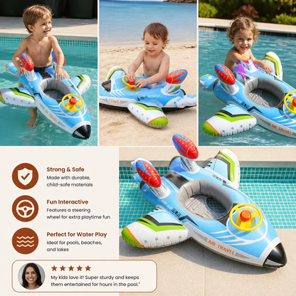 Inflatable Jet Fighter Pool Float with Seat & Steering Wheel