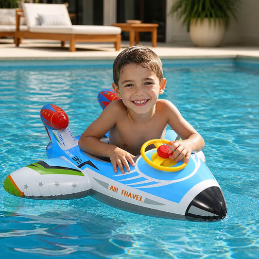 Inflatable Jet Fighter Pool Float with Seat & Steering Wheel