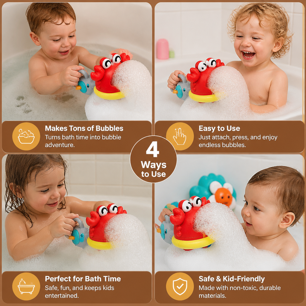 Cute Bubble Bath Toy for Kids – Automatic Foam Maker for Water & Bath Fun