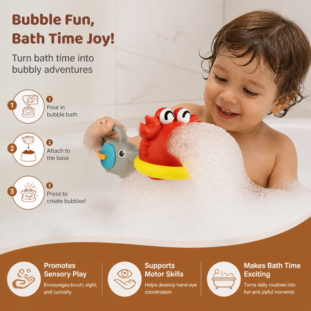 Cute Bubble Bath Toy for Kids – Automatic Foam Maker for Water & Bath Fun